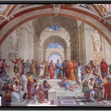 fresco de la Escuela de Atenas de Raffaello