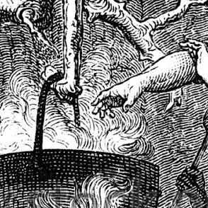 Grabado de una Ordalía o "juicio de Dios"